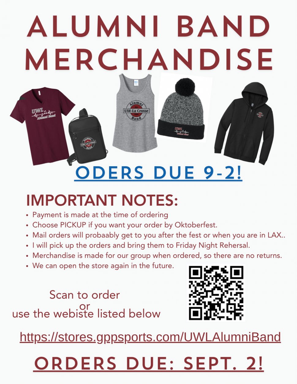 UWL Alumni Band merch